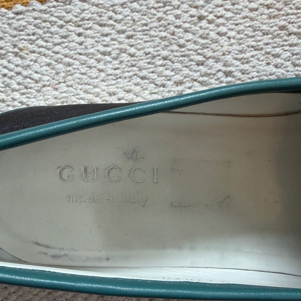EUC Gucci Horsebit Leather Loafers Nero/Bianco/Verdant, 8.5 - Picture 9 of 9